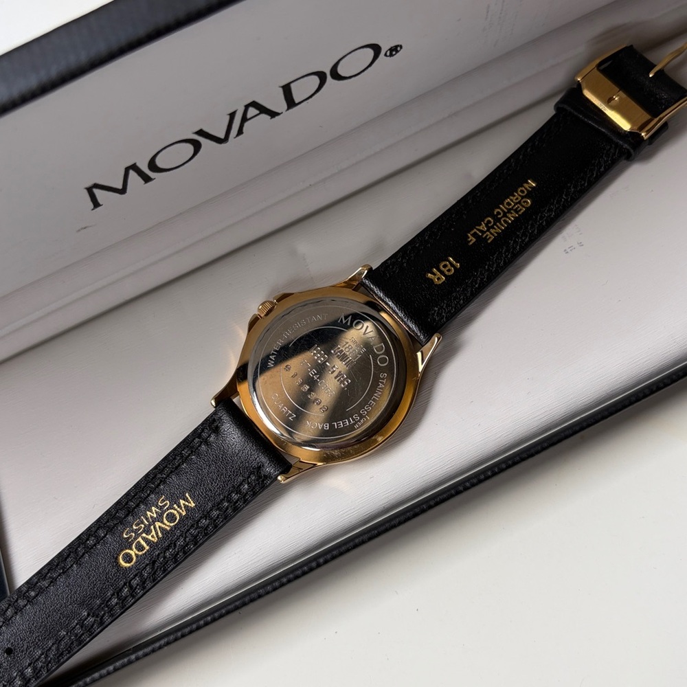 Movado Black and Gold Men's Watch - Picture 4 of 8